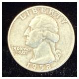 1958-D Silver Washington Quarter