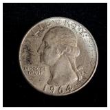 1964 Silver Washington Quarter