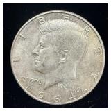1964 silver Kennedy half dollar