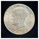 1964 silver Kennedy half dollar