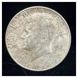 1964 silver Kennedy half dollar
