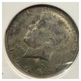 1966 silver Kennedy half dollar