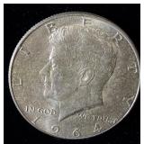 Uncirculated 1964 silver Kennedy half dollar