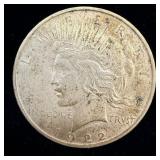 1922 silver peace dollar MS