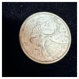 1957 silver Canadian quarter