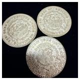 3 silver Mexico 1 Peso coins