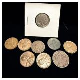Buffalo nickel, Indian head penny, liberty