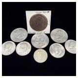 $7 Eisenhower dollars Susan B ANTHONY, Kennedy