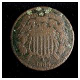 1865 US two cent piece