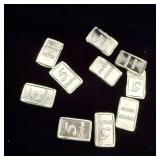 (10) 5 grain Silver bars
