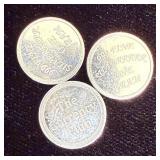 (3) 1 g silver rounds