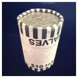 Roll of Kennedy half dollars search for silver