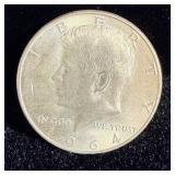 Uncirculated 1964 silver Kennedy half dollar