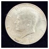 1967 silver Kennedy half dollar