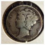1934 Silver Mercury Dime