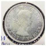 Bright uncirculated 1964 silver Canadian dollar