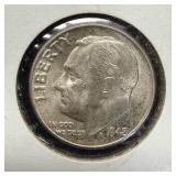 Uncirculated 1948 silver Roosevelt dime