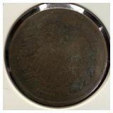 1868 US two cent coin VG