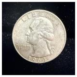 1964 silver Washington Quarter