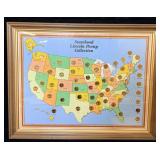 Framed Statehood Lincoln penny collection 23ï¿½ x