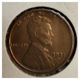 Uncirculated 1921-S wheat penny