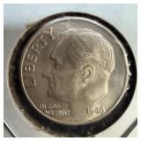 Uncirculated 1946 silver Roosevelt dime