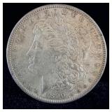 1890 silver Morgan dollar AU