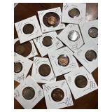 Group of wheat pennies and buffalo nickel, 1929-S