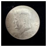 1964 silver Kennedy half dollar