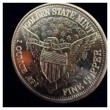 Golden State mint 1 ounce copper round
