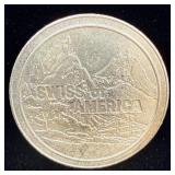 Vintage Swiss of America 1 ounce silver round