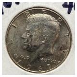 1967 silver Kennedy half dollar