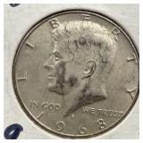 1968 silver Kennedy half dollar