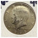 1968-D  silver Kennedy half dollar