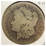 1890-CC silver Morgan dollar