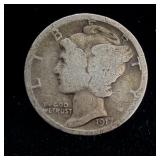 1917 Silver Mercury Dime