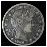 1900 silver barber half dollar VF