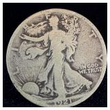 1921-S Silver walking liberty half dollar G