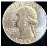 Uncirculated 1964 Silver Washington Quarter