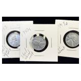 3 Uncirculated 1943 Steel Pennies P D & S