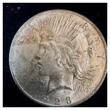 1923 silver PEACE dollar MS