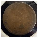 1881 Indian head penny VG