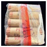 Five rolls of 1960s Lincoln pennies