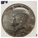 1967 silver Kennedy half dollar