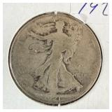 1921-S silver walking liberty half dollar