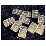 (10) 5 grain .999 fine silver bars