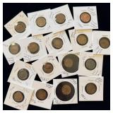 Miscellaneous US coins wheat pennies Indian head