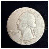 1944 Silver Washington Quarter