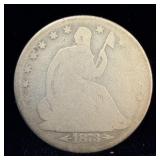 1873 silver seated liberty half dollar