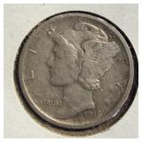 1918-S Silver mercury dime F